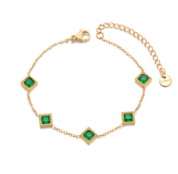 Emerald Square Dotted Bracelet