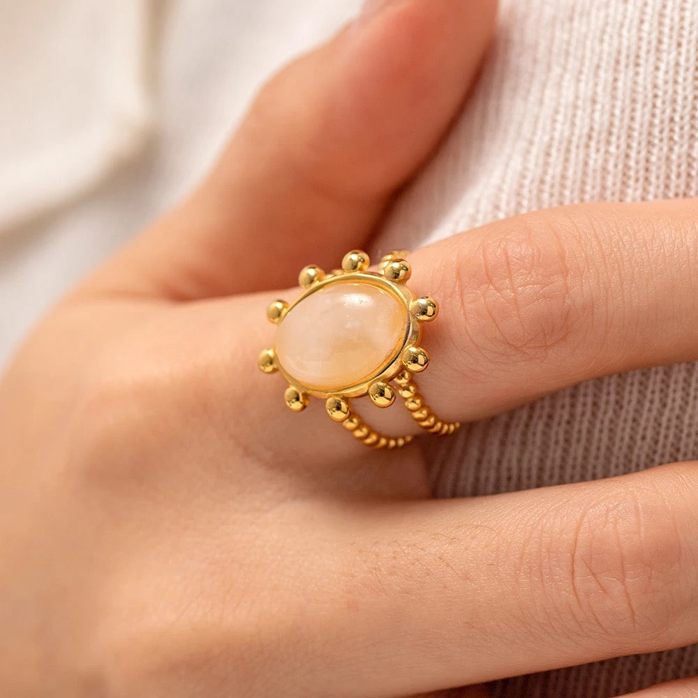 Light Pink Stone Ring (Adjustable size)