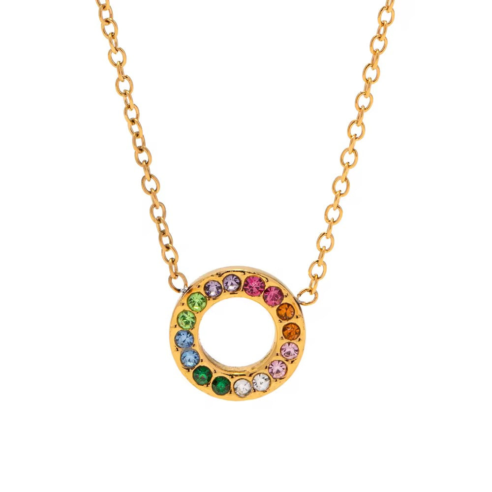 Multicolor Circle Necklace