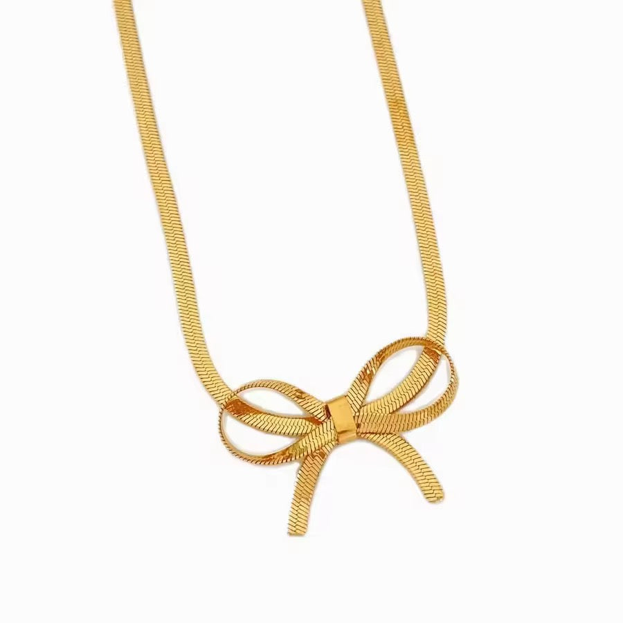 Gold Bow Necklace