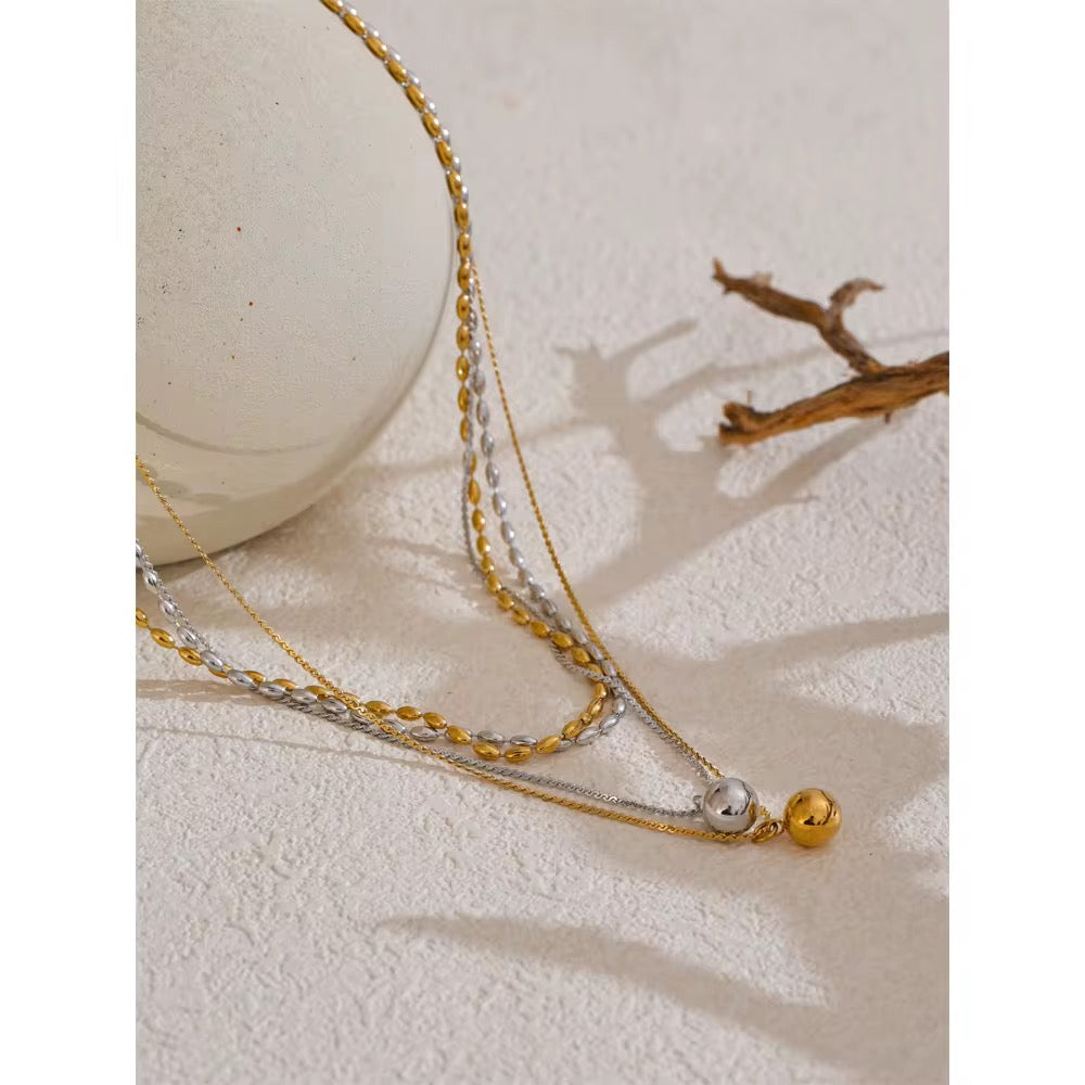 Muffin Ball Double Layer Necklace
