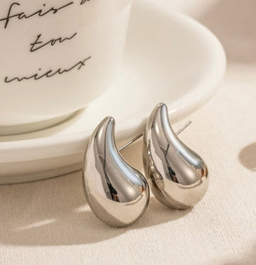 Silver Bottega Hoops