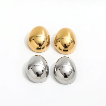 Large Smooth Oval Studs
