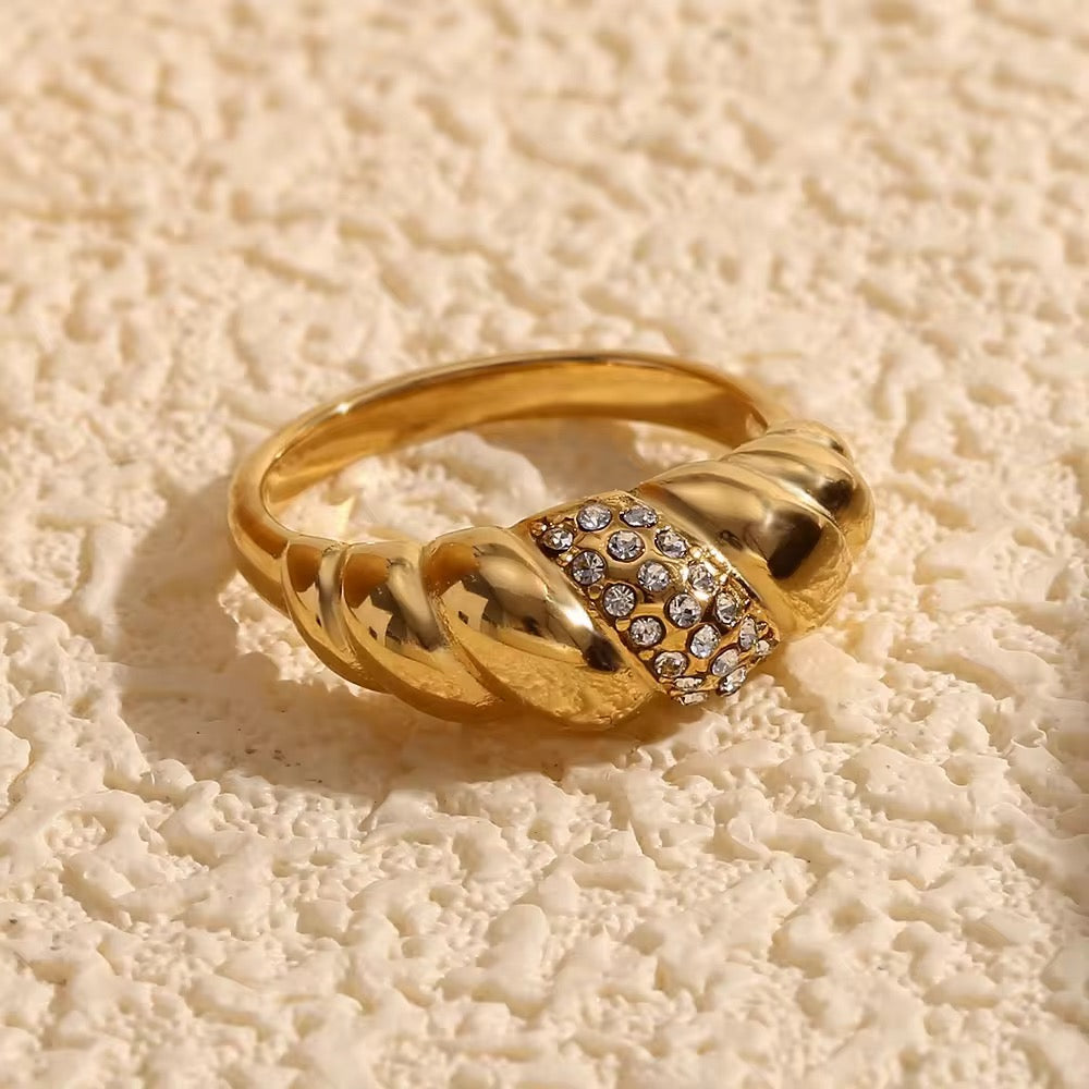 Zirconia Croissant Ring