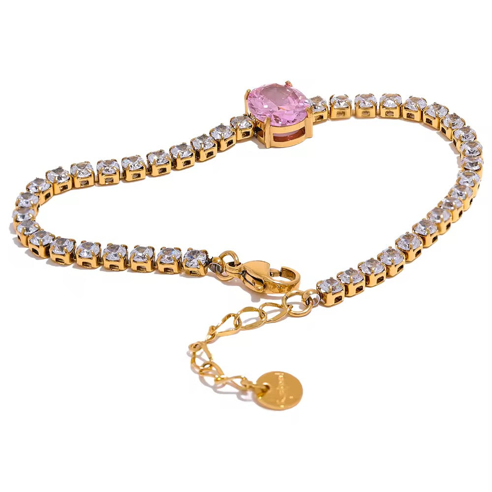 Pink Gold Fery Zircon Bracelet