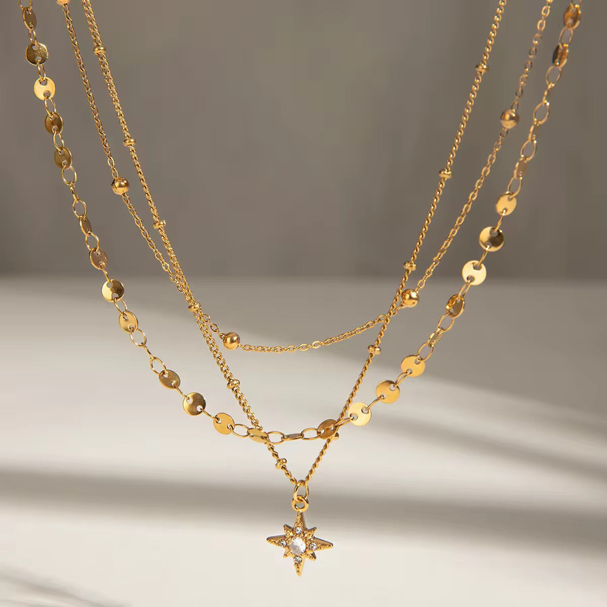 Starry Tri Layer Necklace