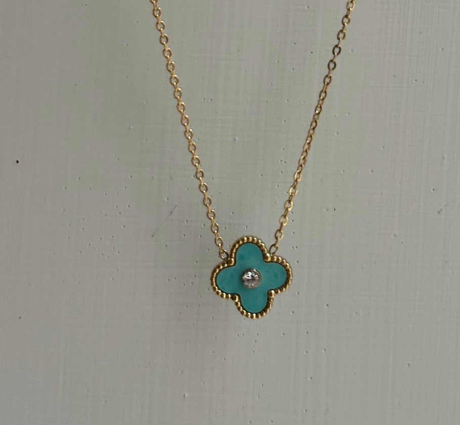Turquoise Clover Necklace