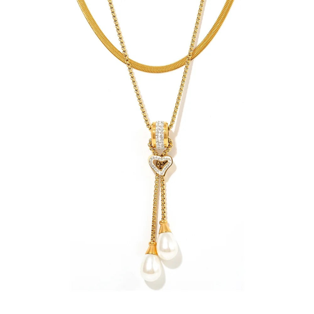 Long Pearl Tassel Necklace
