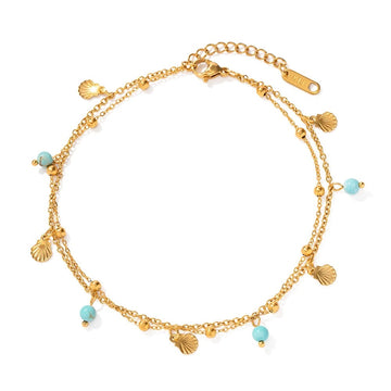 Turquoise Ocean Shell Anklet