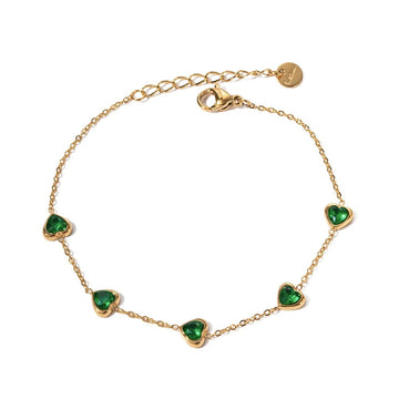 Mini Green Hearts Bracelet