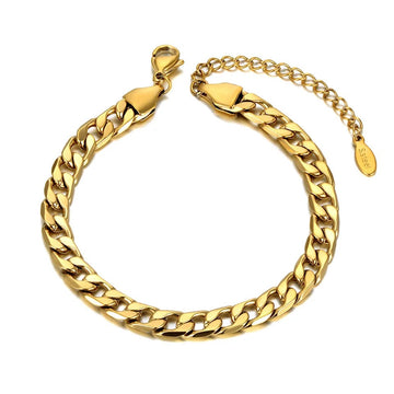 Gold Cuban Simple Bracelet