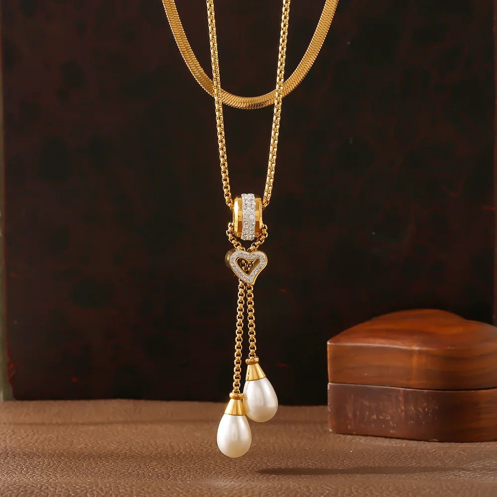 Long Pearl Tassel Necklace