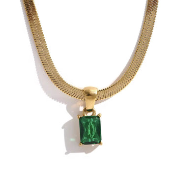 Cubic Zirconia Necklace (Green)