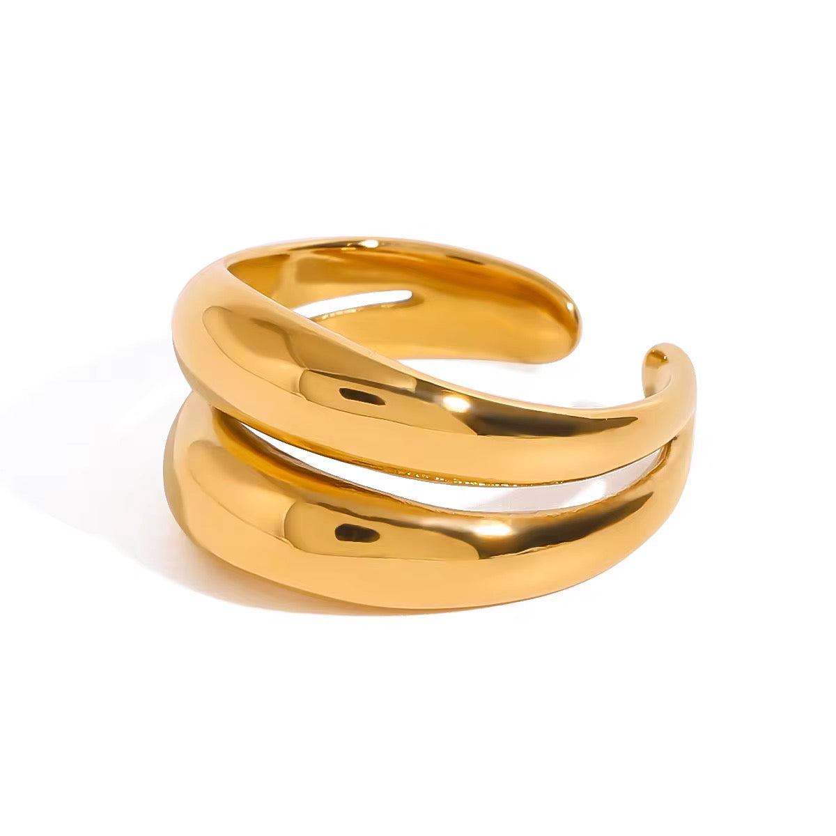 Gold Ripple Ring