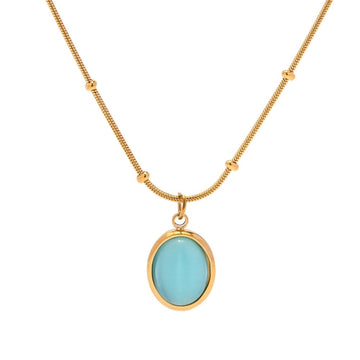 Aqua Oval Necklace