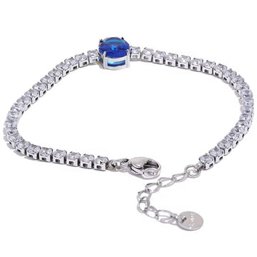 Sapphire Silver Fery Zircon Bracelet