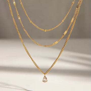 Drop trilayer Necklace