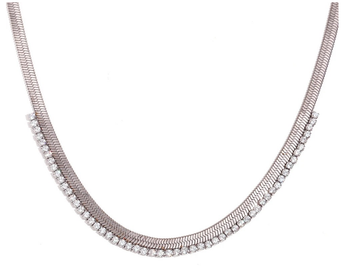 Silver Pave Snake Chain