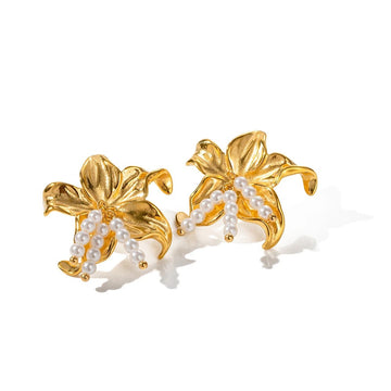 Pearl Gold Starfish Studs