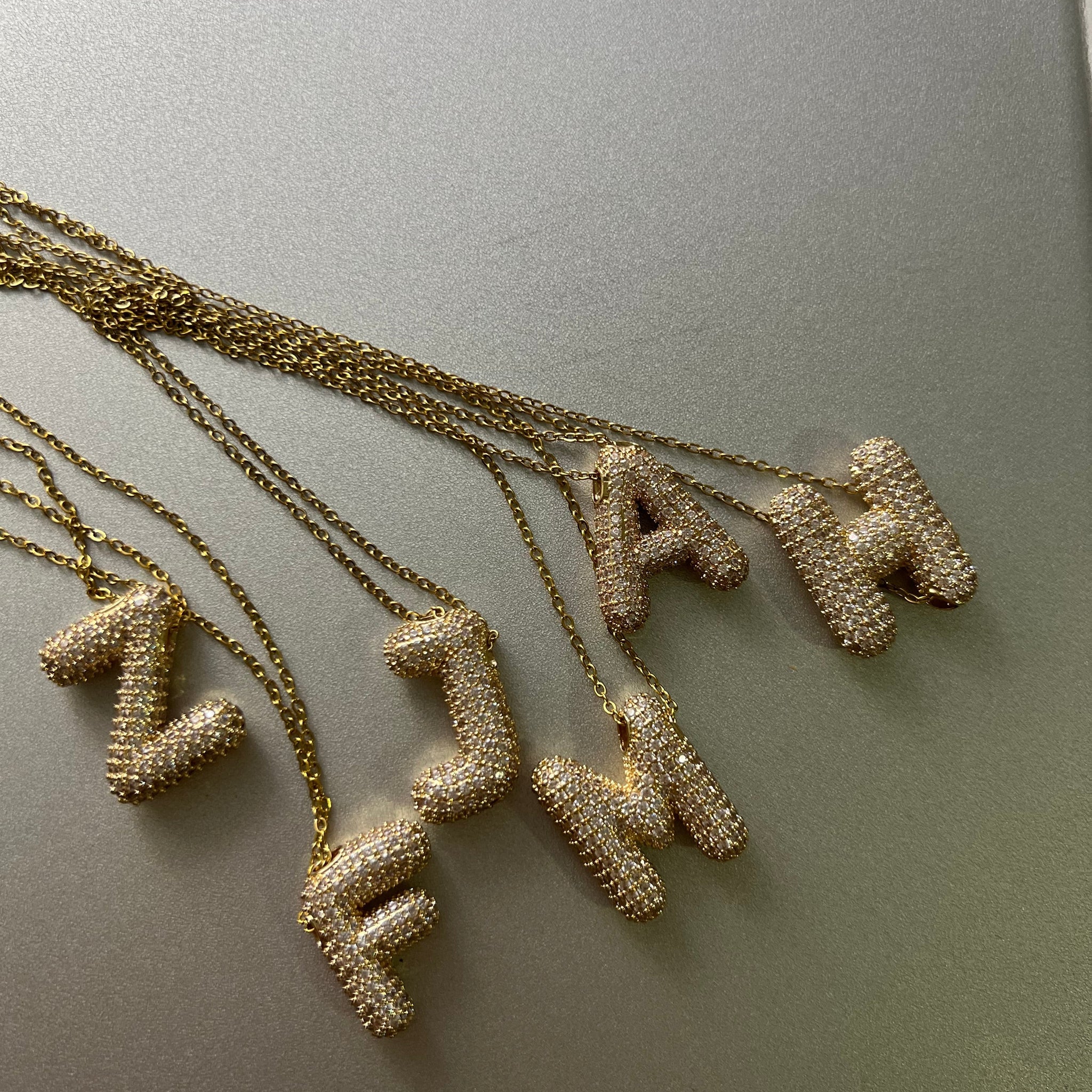Zirconia Alphabet Necklace