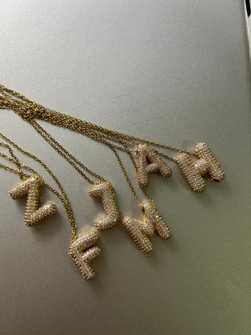 Zirconia Alphabet Necklace