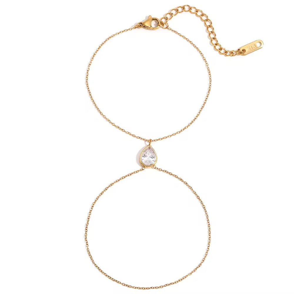 Teardrop Hand Chain Bracelet