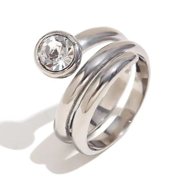 Silver Loopy Diamond Ring