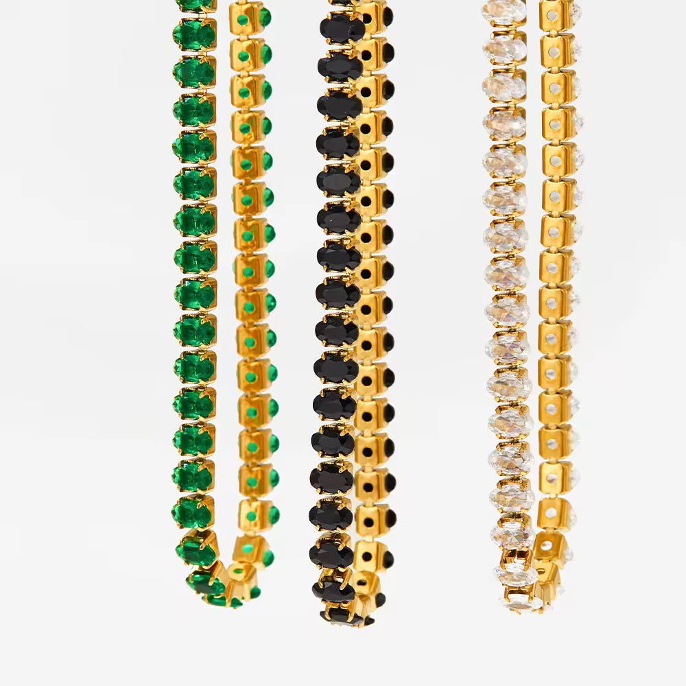 Black Oval Tennis Bracelet