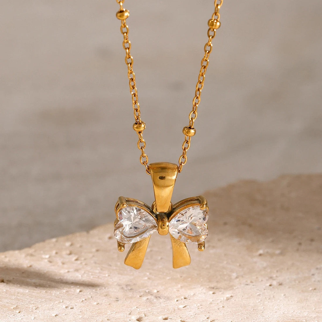 Bowknot in Heart Shape Necklace