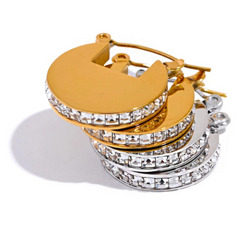 Zircon Disc Hoops