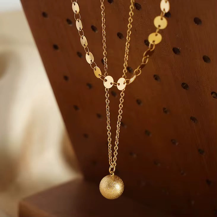 Frosted Double Layer Necklce