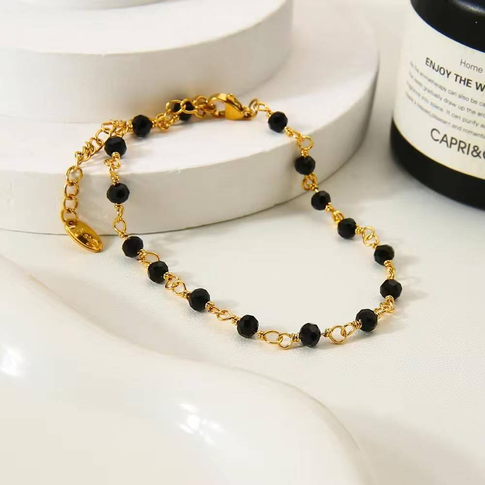 Black Gold Beaded Bracelet