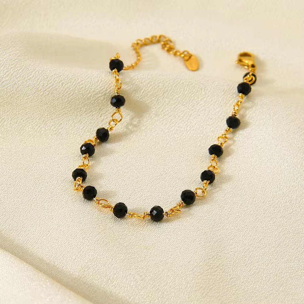 Black Gold Beaded Bracelet
