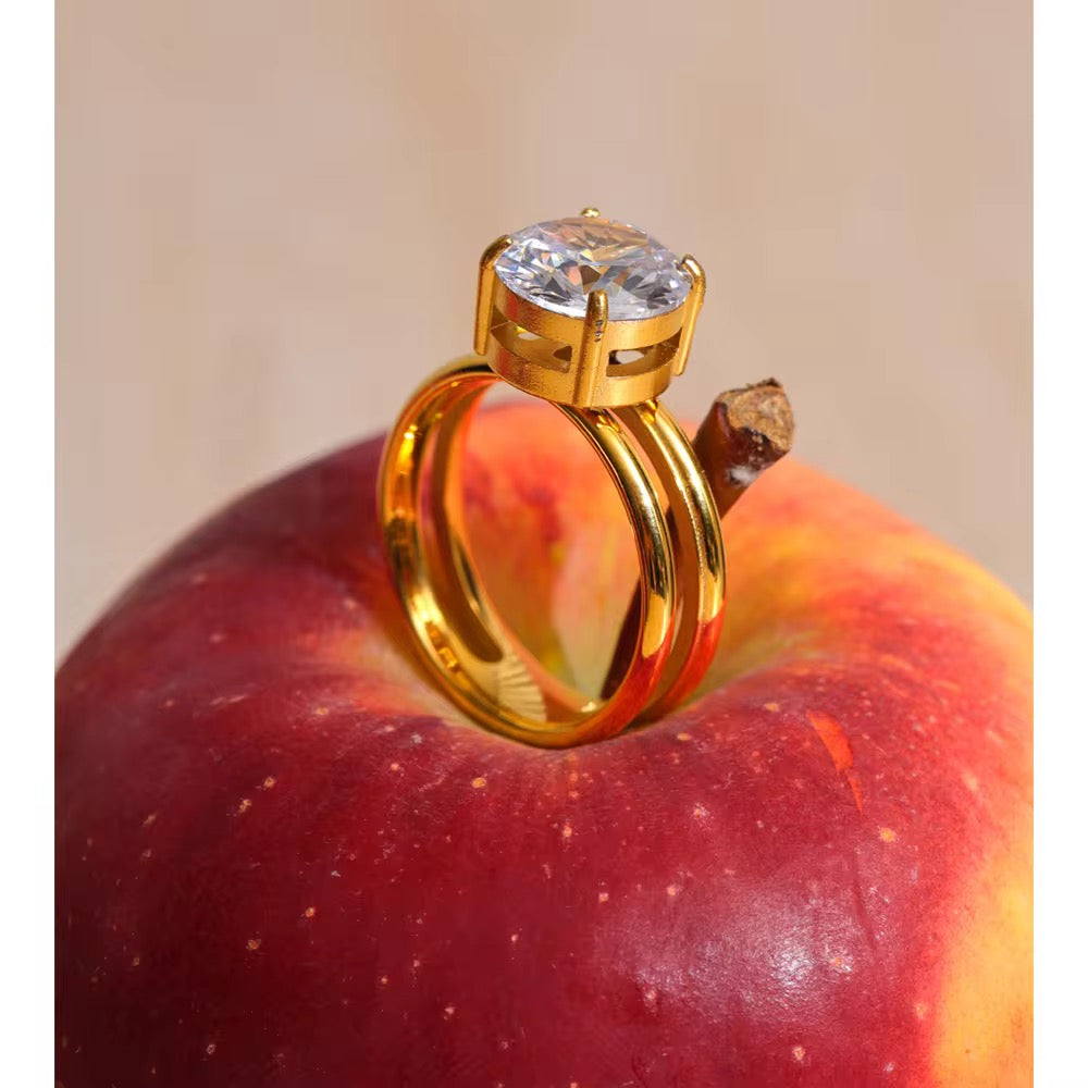 Round cut Layered Ring