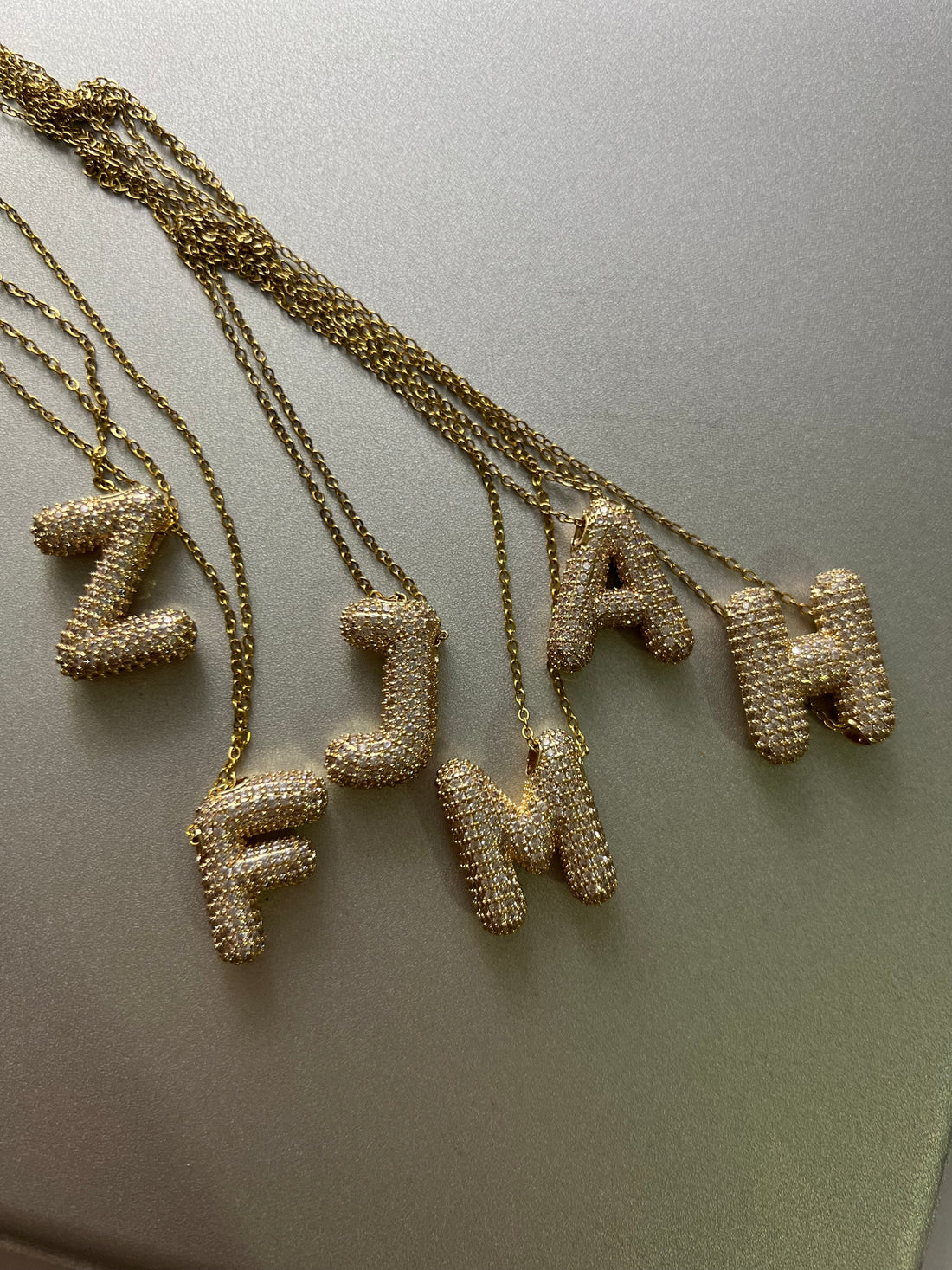 Zirconia Alphabet Necklace