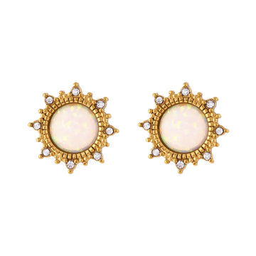 Sun Opal Studs
