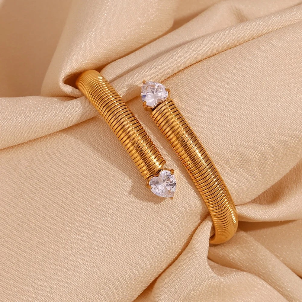 Diamond Heart Striped Bracelet