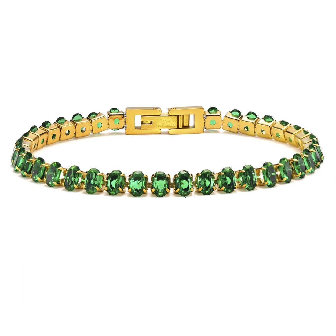 Green Oval Tennis Bracelet