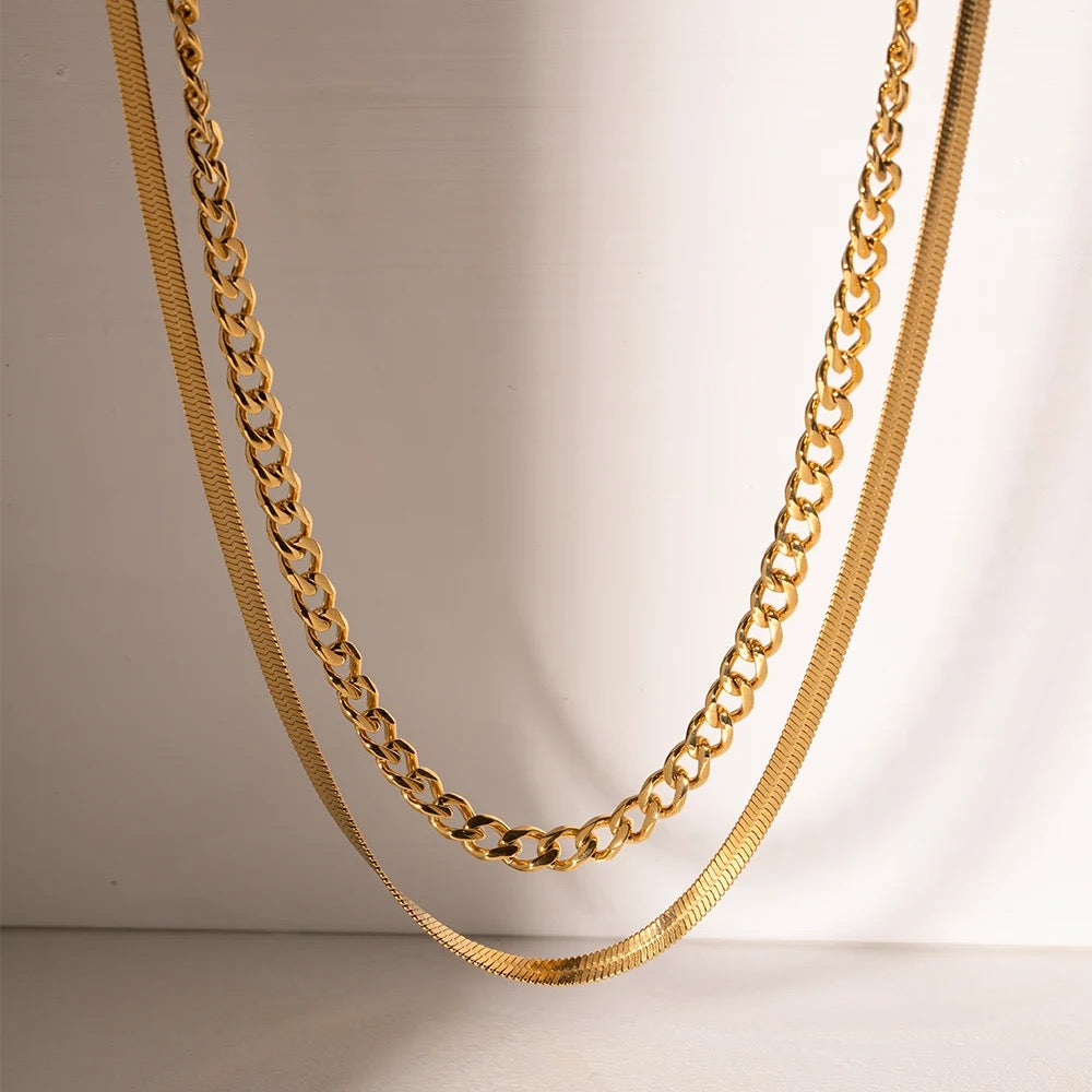 Glim Double layer Snake Necklace