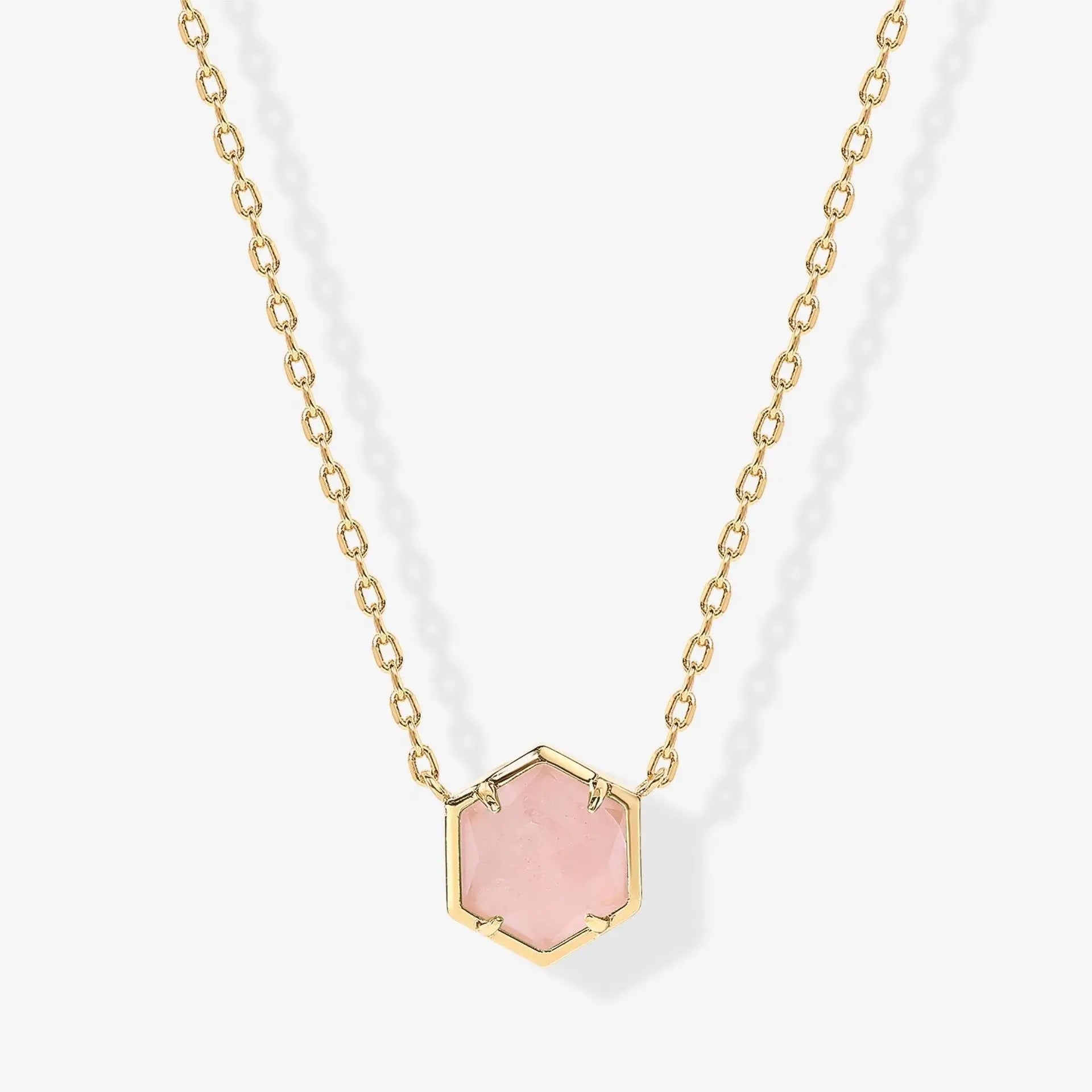 Pink Hexagon Necklace