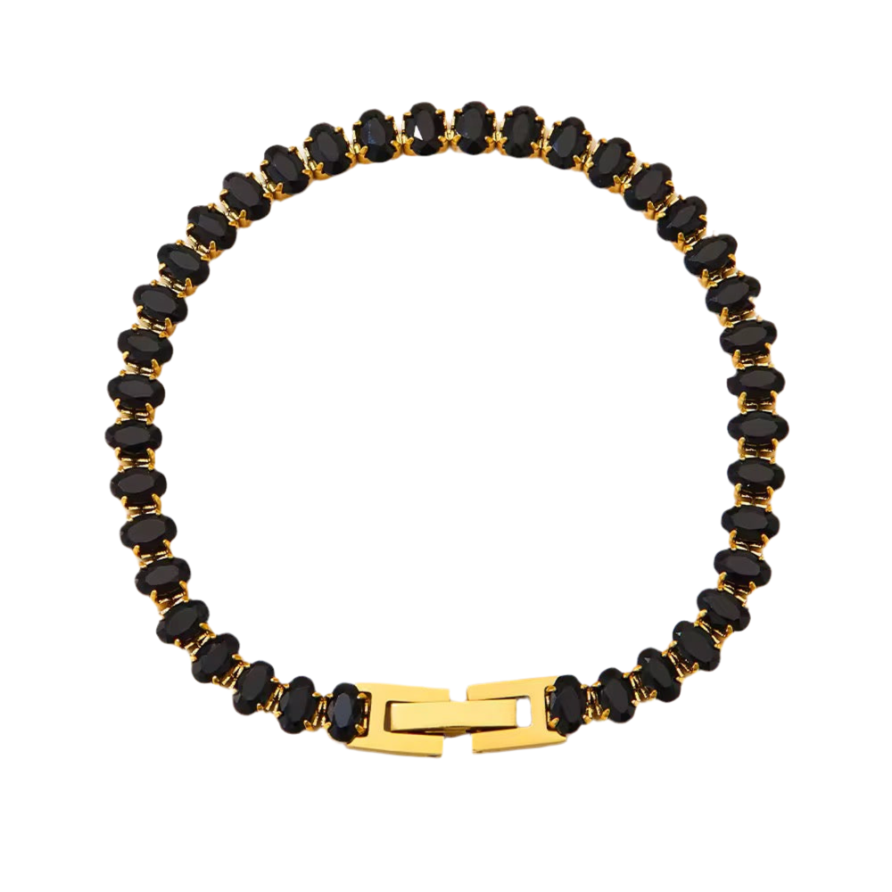 Black Oval Tennis Bracelet