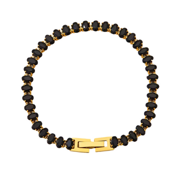 Black Oval Tennis Bracelet