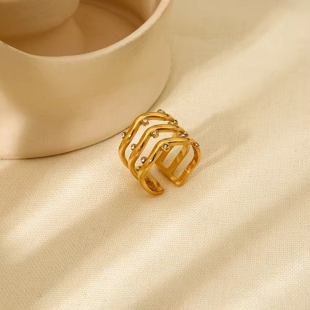 Swirling Gold Ring (Adjustable Size)