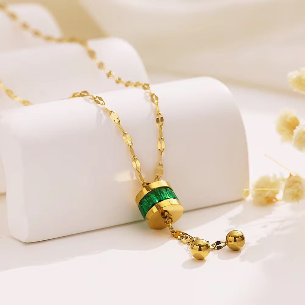 Green Tassel Necklace