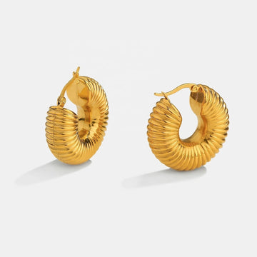 Gold Snail Hoops