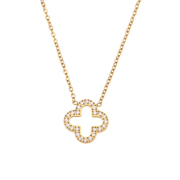 Frosty Gold Clover Necklace