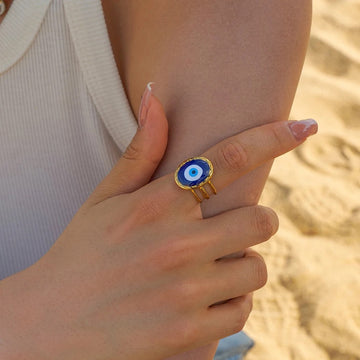 Enamel Evil Eye Ring