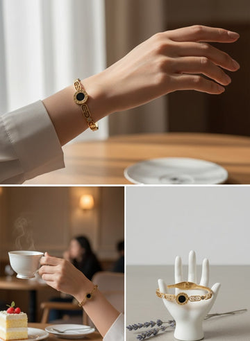 New Elegant Golden Plated Chain Kara Style Bracelet Long Lasting For Women