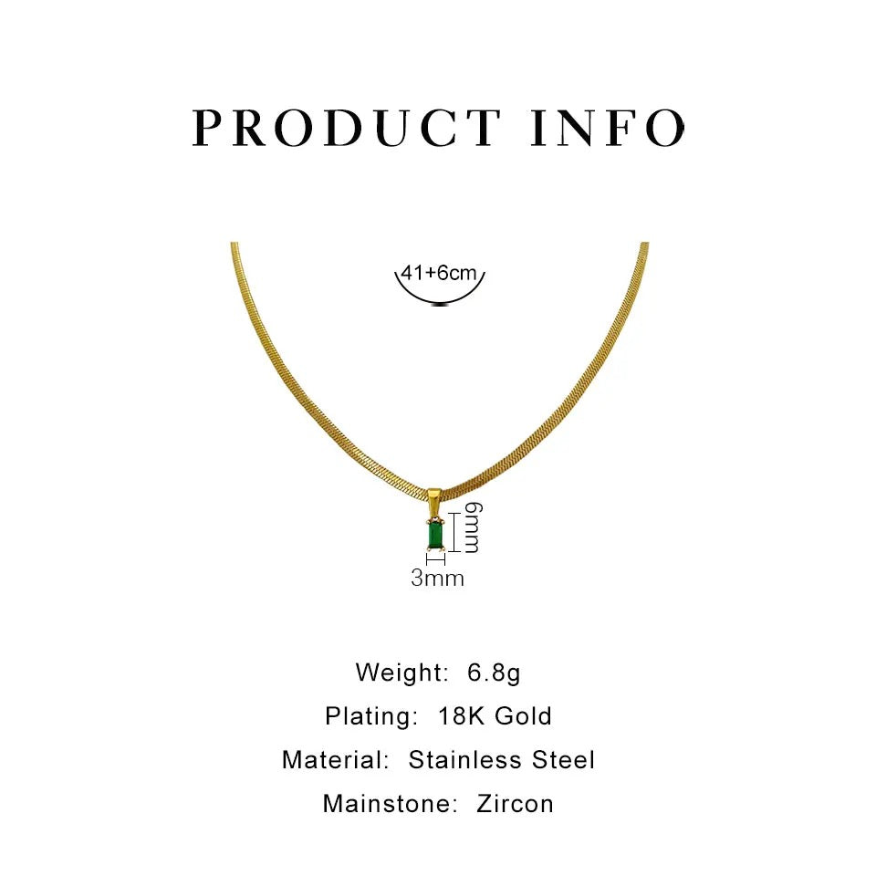 Cubic Zirconia Necklace (Green)