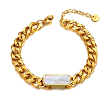 White Cali Cuban Gold Bracelet